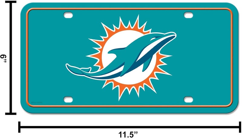 UNIQUELY ORIGINAL STORE NFL Football Miami Dolphins Team Logo Metal Auto Tag 6" x 12" - Great for Truck/Car/SUV - Image 5